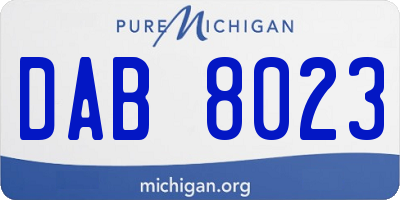MI license plate DAB8023