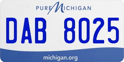 MI license plate DAB8025