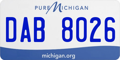 MI license plate DAB8026