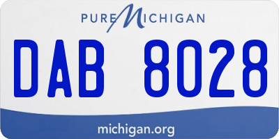 MI license plate DAB8028