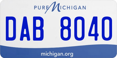 MI license plate DAB8040