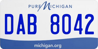 MI license plate DAB8042