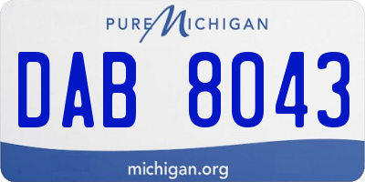 MI license plate DAB8043