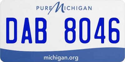 MI license plate DAB8046