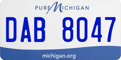 MI license plate DAB8047
