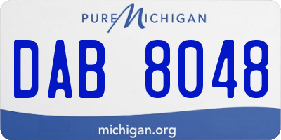 MI license plate DAB8048