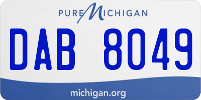 MI license plate DAB8049