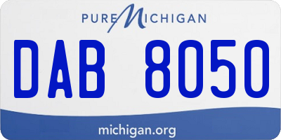 MI license plate DAB8050