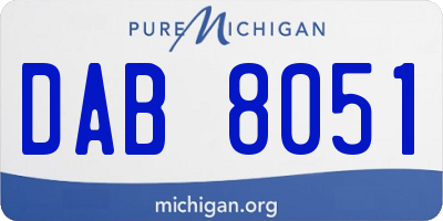 MI license plate DAB8051