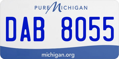 MI license plate DAB8055