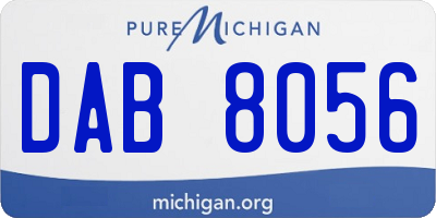 MI license plate DAB8056