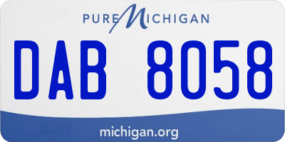 MI license plate DAB8058