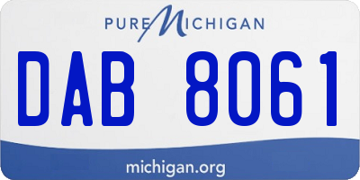 MI license plate DAB8061