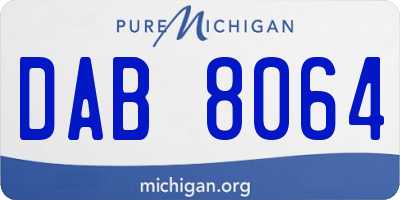 MI license plate DAB8064