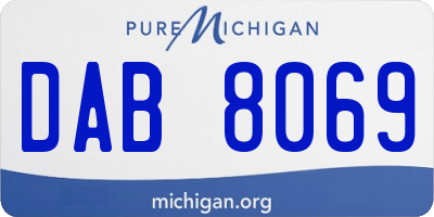 MI license plate DAB8069