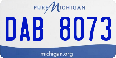 MI license plate DAB8073