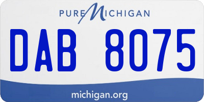 MI license plate DAB8075