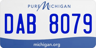 MI license plate DAB8079