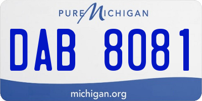 MI license plate DAB8081