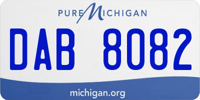 MI license plate DAB8082