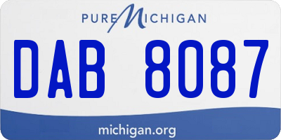 MI license plate DAB8087