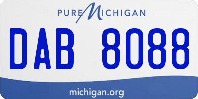 MI license plate DAB8088