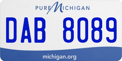 MI license plate DAB8089