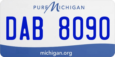 MI license plate DAB8090