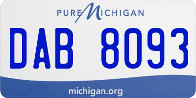 MI license plate DAB8093