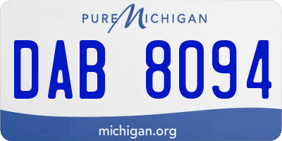 MI license plate DAB8094