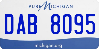 MI license plate DAB8095