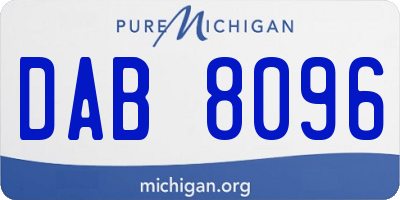 MI license plate DAB8096
