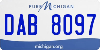 MI license plate DAB8097