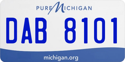 MI license plate DAB8101