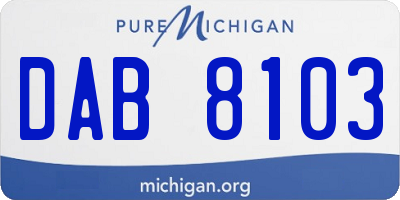 MI license plate DAB8103