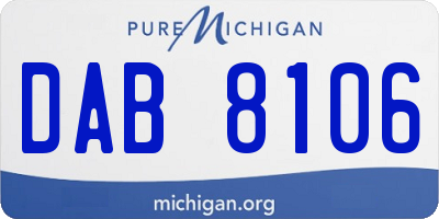 MI license plate DAB8106