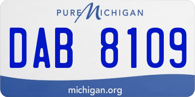 MI license plate DAB8109