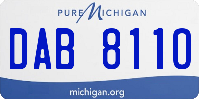 MI license plate DAB8110