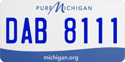 MI license plate DAB8111