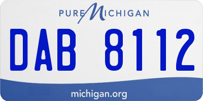 MI license plate DAB8112