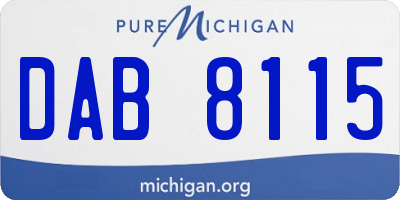 MI license plate DAB8115