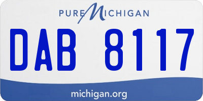 MI license plate DAB8117