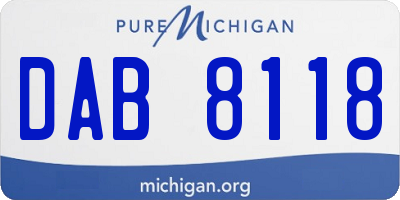 MI license plate DAB8118