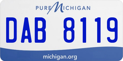 MI license plate DAB8119
