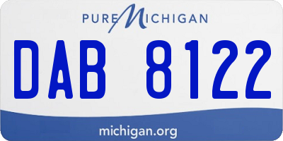 MI license plate DAB8122