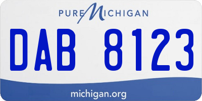 MI license plate DAB8123