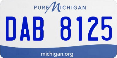 MI license plate DAB8125