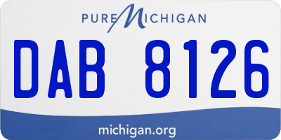 MI license plate DAB8126