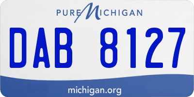 MI license plate DAB8127