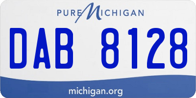 MI license plate DAB8128